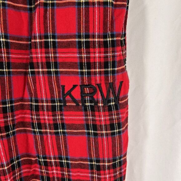 J. Crew Sleep Pants Men's Large Red Plaid Drawstring Pull On Pockets KRW Cotton - Picture 4 of 10